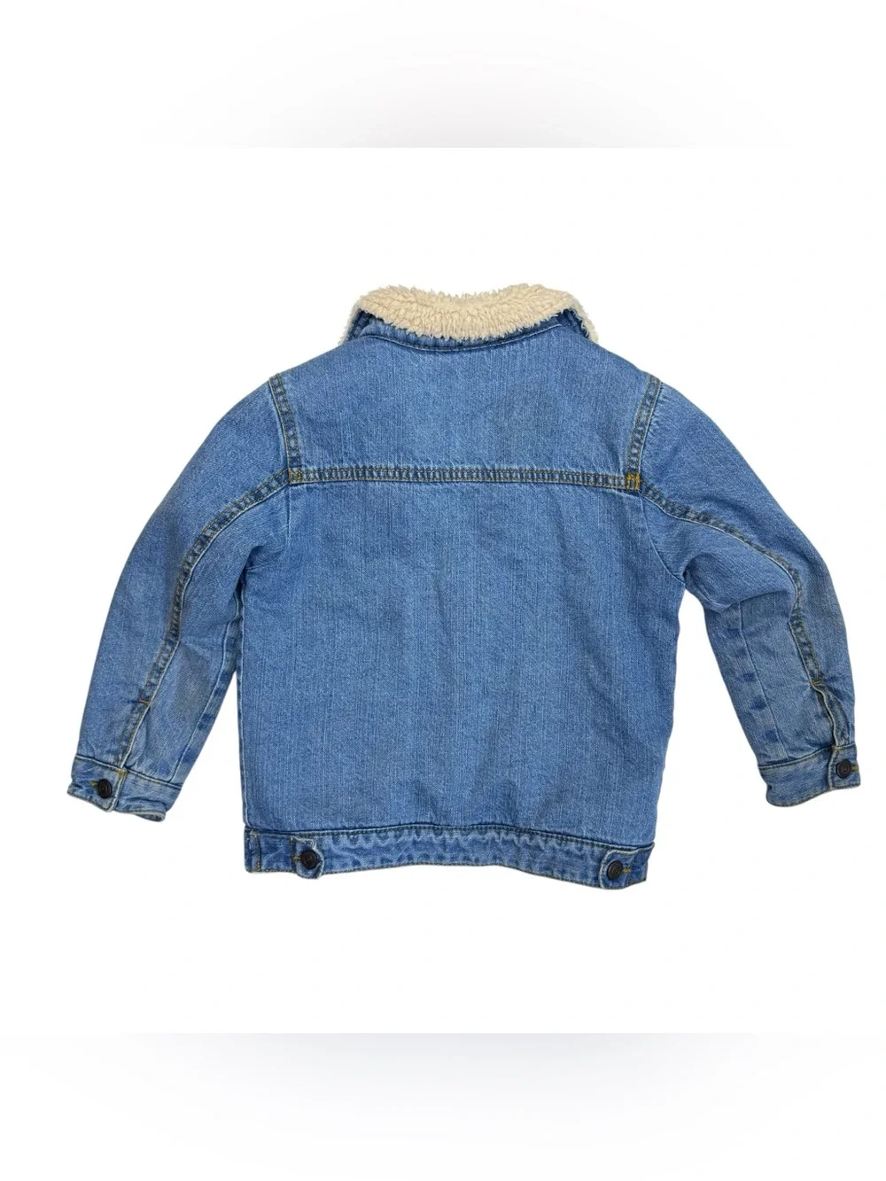 Zara Kids Sherpa Lined Denim Jacket 4-5 Years Faux Shearling Blue Jean